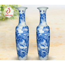 Antique Chinese Porcelain Blue and White Vase, China Blue and White Vase, Tall and Large Jingdezhen Blue and White Porcelain Vase